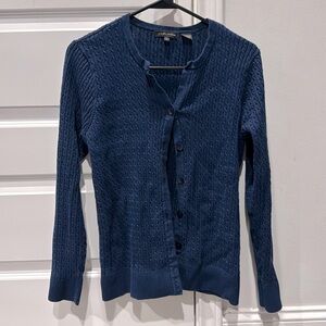 Navy blue cardigan sweater